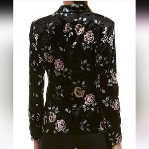 Floral Print Velvet Jacket